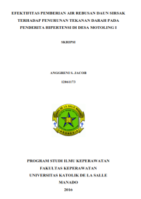 Image of PERAN TENAGA KESEHATAN PADA PEMBERIAN ASI EKSKLUSIF DI KELURAHAN TERNATE TANJUNG KECAMATAN SINGKIL KOTA MANADO