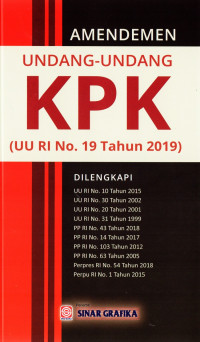 Amandemen Uu Kpk (Uu Ri No.19 Tahun 2019)