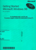 Getting Started Microsoft Windows 98: For distribution with a new PC only. For product support, contact the manufacturer of your PC