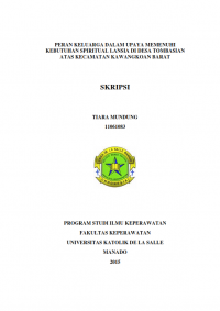 PERAN KELUARGA DALAM UPAYA MEMENUHI KEBUTUHAN SPIRITUAL LANSIA DI DESA TOMBASIAN ATAS KECAMATAN KAWANGKOAN BARAT