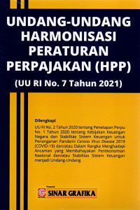 Uu Harmonisasi Peraturan Perpajakan ( Uu Ri No.7 Thn 2021)