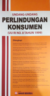 Uu Perlindungan Konsumen (Uu Ri No.8 Tahun 1999)