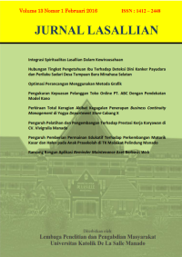 Image of Jurnal Lasallian ; PENGUKURAN KEPUASAN PELANGGAN TOKO ONLINE PT. ABC DENGAN PENDEKATAN MODEL KANO. Jurnal Lasallian Vol. 13 No. 1 Februari 2016
