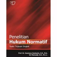 Image of Penelitian hukum normatif ; Suatu tinjauan singkat