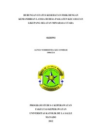 Image of Hubungan status kesehatan fisik dengan kemandirian lansia di desa paslaten kec likupang selatan MInahasa Utara