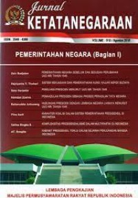 Image of Jurnal Ketatanegaraan ; Pemerintahan Negara (Bagian I)