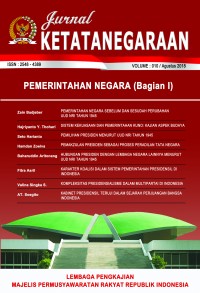 Image of Jurnal Ketatanegaraan ; Pemerintahan Negara (Bagian I)