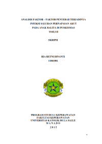 Image of Analisis Faktor-faktor Penyebab Terjadinya Infeksi Saluran Pernapasan Akut Pada Anak Balita Di Puskesmas Toili II
