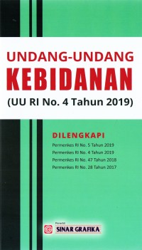 Image of Uu Kebidanan (Uu Ri No.4 Tahun 2019)