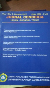 Image of Jurnal Cendekia  ; Hukum - Ekonomi - Teknik (Vol. - No. 2