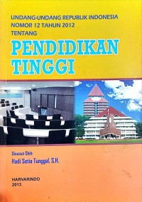 Image of Undang-undang Republik Indonesia Nomor 12 tahun 2012 tentang Pendidikan Tinggi