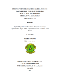 Image of Hubungan Pengetahuan Remaja pria tentang dampak rokok terhadap kesehatan dengan perilaku merokok di Desa Tioua Kecamatan Tobelo Selatan